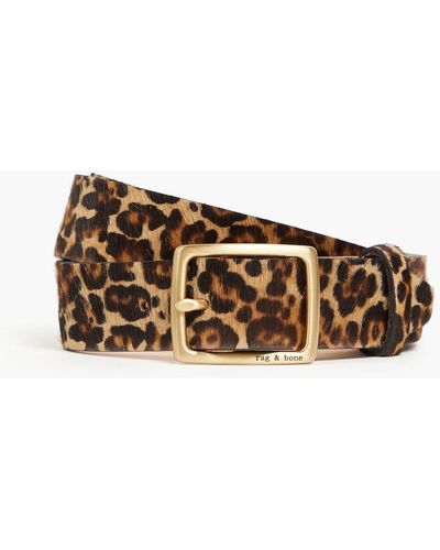 Rag & Bone Boyfriend gürtel aus kalbshaar mit leopardenprint - Mehrfarbig