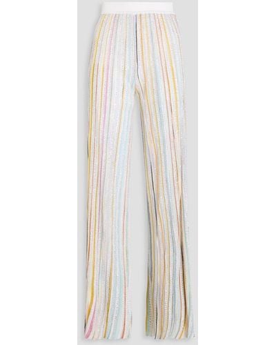Missoni Sequin-embellished Crochet-knit Wide-leg Trousers - White