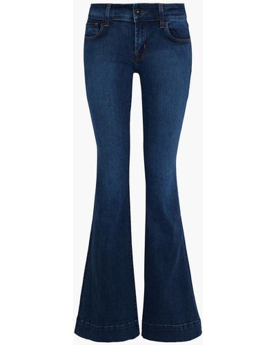J Brand Lovestory Low-rise Flared Jeans - Blue