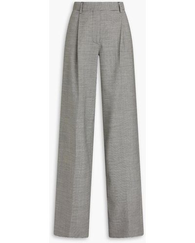 Altuzarra Houndstooth Stretch-wool Wide-leg Trousers - Grey