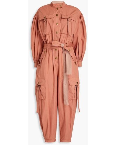 Ulla Johnson Reverie Cotton-poplin Jumpsuit - Orange