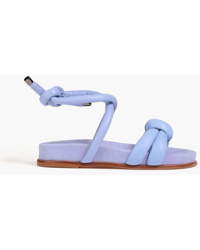 Alexandre Birman V-knot Padded Leather Sandals - Blue