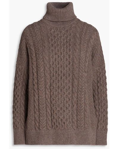 &Daughter Annis Cable-knit Wool Turtleneck Jumper - Brown