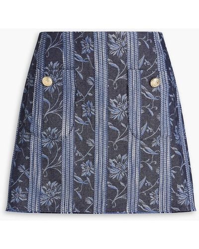 Maje Cotton-blend Jacquard Mini Skirt - Blue