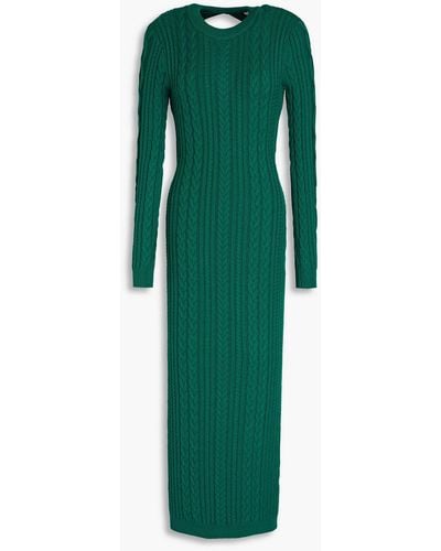 Ronny Kobo Eire Open-back Cable-knit Midi Dress - Green
