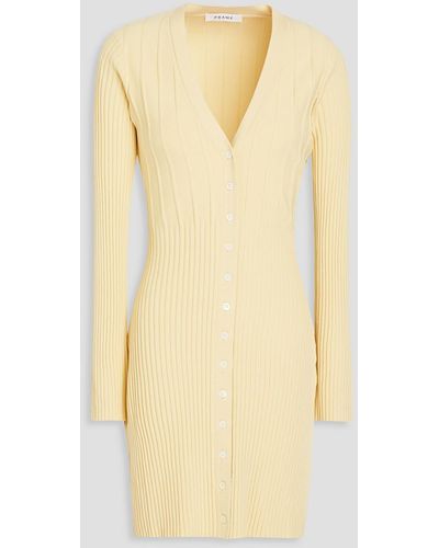 FRAME Ribbed-knit Cardigan - Yellow