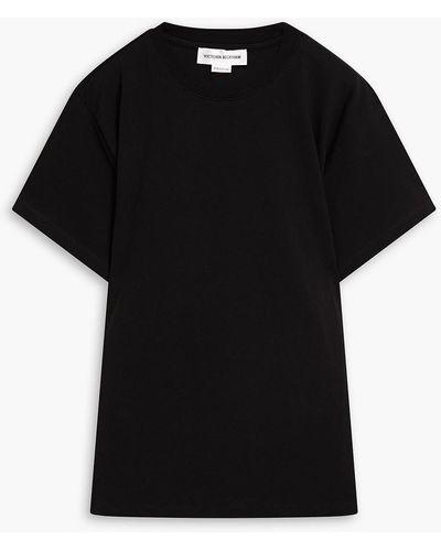 Victoria Beckham Twisted Organic Cotton-jersey T-shirt - Black