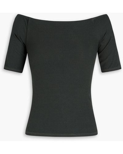 Enza Costa Off-the-shoulder Ribbed Jersey Top - Black