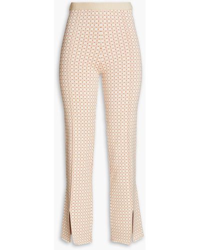 Claudie Pierlot Jacquard-knit Straight-leg Trousers - Natural
