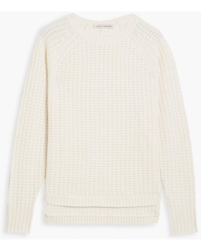 Autumn Cashmere Waffle-knit Cashmere Sweater - White