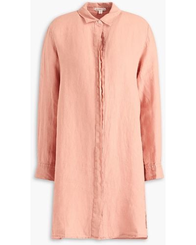 James Perse Hemdkleid aus leinen in minilänge - Pink