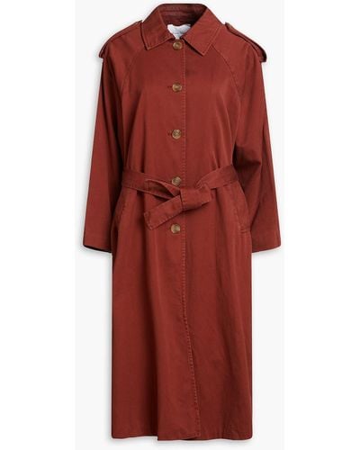 American Vintage Ooklaoma trenchcoat aus baumwoll-gabardine - Rot