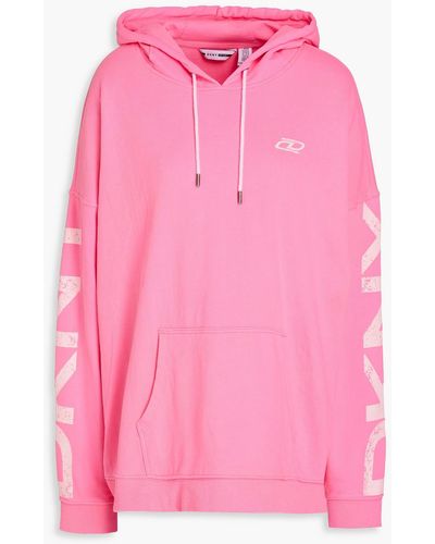 DKNY Logo-print French Cotton-blend Terry Hoodie - Pink
