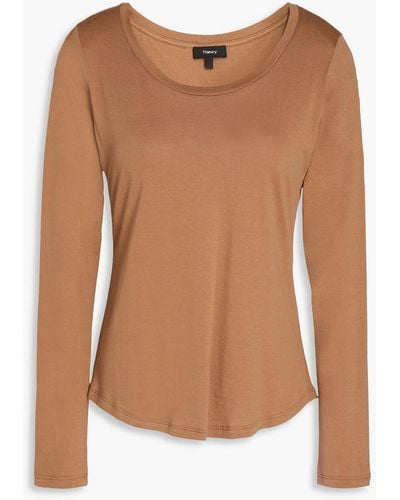 Theory Cotton-jersey Top - Brown