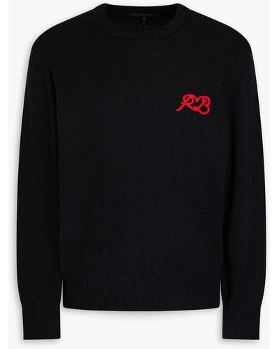 Rag & Bone Embroidered Wool Sweater - Black