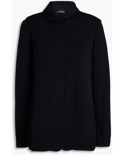 Emporio Armani Herringbone Knitted Jacket - Black