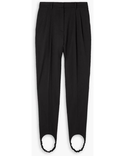 Magda Butrym Pleated Wool Tapered Stirrup Trousers - Black