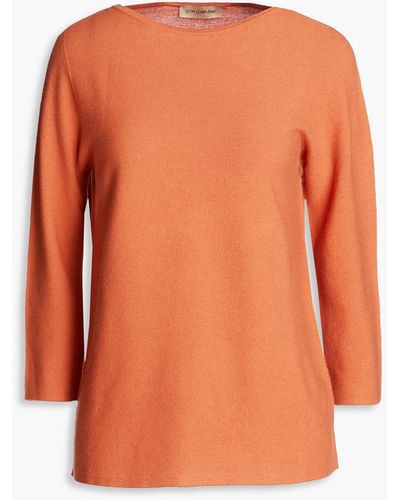 Gentry Portofino Cotton And Cashmere-blend Sweater - Orange