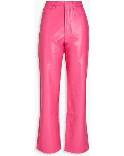 ROTATE BIRGER CHRISTENSEN Faux Leather Straight-leg Trousers - Pink
