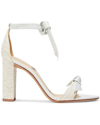 Alexandre Birman Clarita Leather-trimmed Tweed Sandals - White