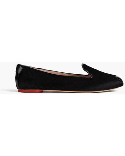 Katie Grand Loves Hogan Patent Leather-trimmed Calf Hair Loafers - Black