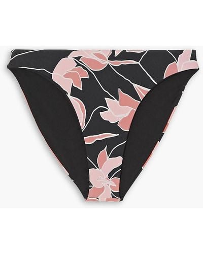 Beach Riot Chelsea Floral-print High-rise Bikini Briefs - Black