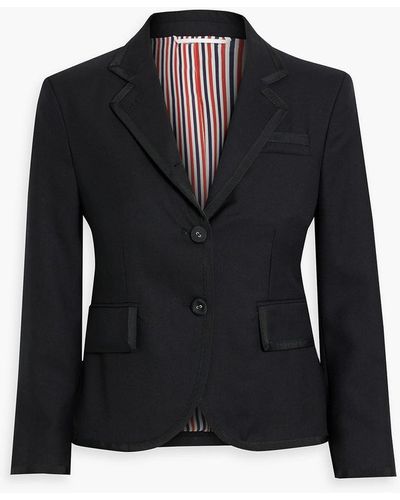 Thom Browne Grosgrain-trimmed Wool-twill Blazer - Black