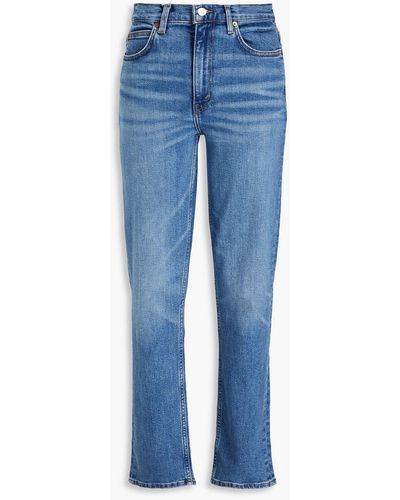 RE/DONE 70s hoch sitzende jeans mit geradem bein in ausgewaschener optik - Blau