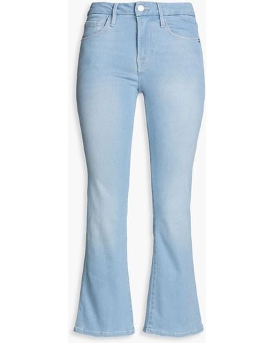 FRAME Le Cropped Mini Boot Mid-rise Bootcut Jeans - Blue