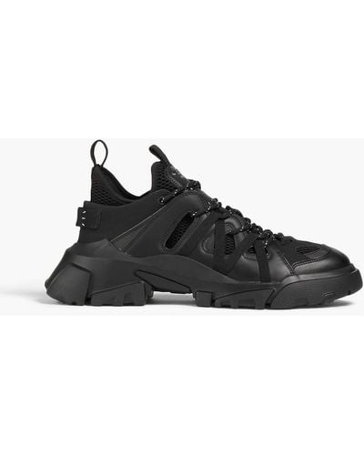 McQ Orbyt Descender 2.0 Mesh, Neoprene And Faux Leather Sneakers - Black