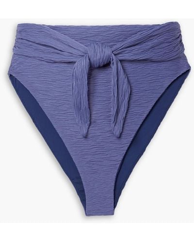 Mara Hoffman Goldie Stretch-jacquard High-rise Bikini Briefs - Blue