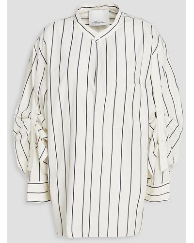 3.1 Phillip Lim Striped Cotton-blend Poplin Shirt - White