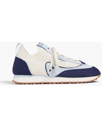 Zimmermann Suede And Stretch-knit Sneakers - Blue