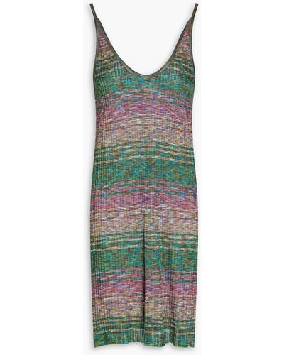 Marques'Almeida Marled Ribbed-knit Mini Dress - Green