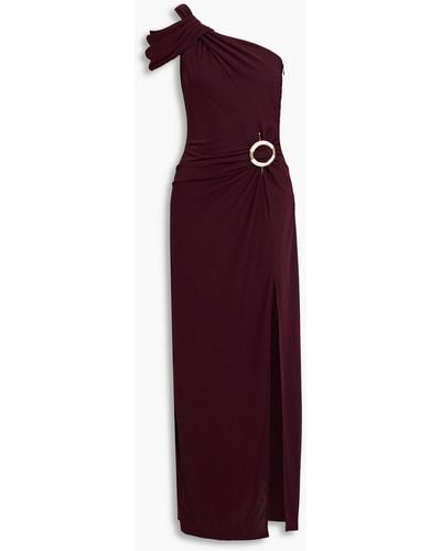 Nicholas Cory One-shoulder Embellished Crepe Gown - Purple