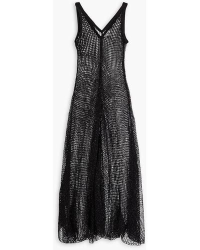 Solid & Striped The Koko Metallic Crochet-knit Maxi Dress - Black