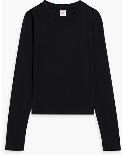Re/done X Hanes Stretch-cotton Jersey Top - Black