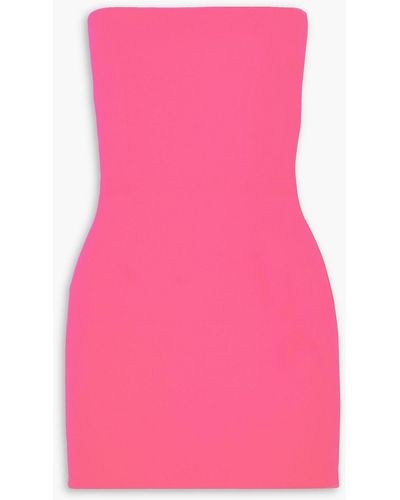 Alex Perry Lux Strapless Neon Crepe Mini Dress - Pink