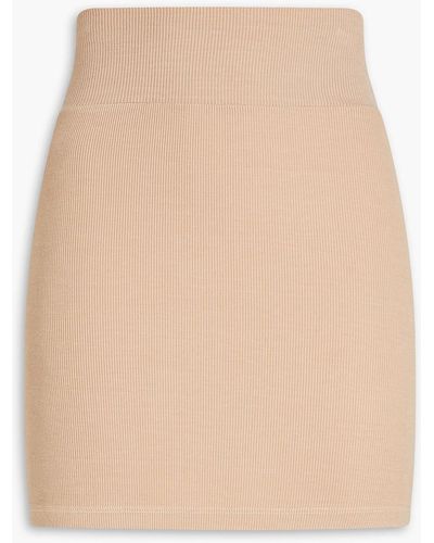 Enza Costa Ribbed Jersey Mini Skirt - Natural