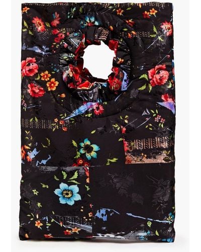 Preen By Thornton Bregazzi Lola tote bag aus glänzendem jacquard mit floralem print - Schwarz