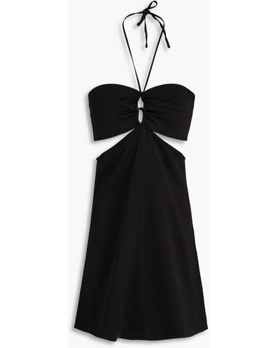 Maje Cutout Crepe Mini Dress - Black