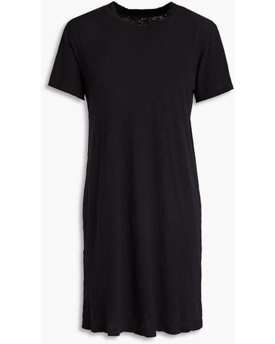 Enza Costa Slub Cotton-blend Jersey Mini Dress - Black
