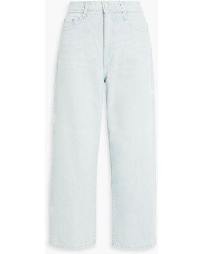 Nobody Denim Emilie Cropped High-rise Wide-leg Jeans - White