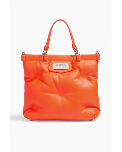 Maison Margiela Glam Slam Neon Padded Leather Tote - Orange