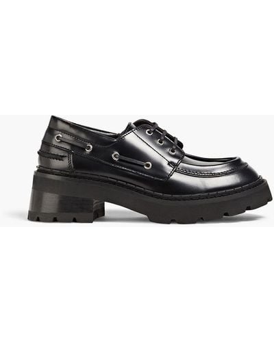 BY FAR Stanley Polished Leather Brogues - Black