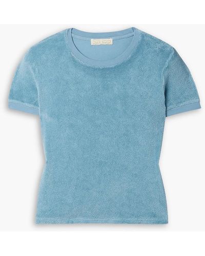Suzie Kondi Capri Cotton-blend Terry T-shirt - Blue
