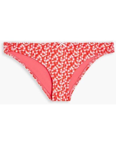 Solid & Striped Floral-print Low-rise Bikini Briefs - Pink