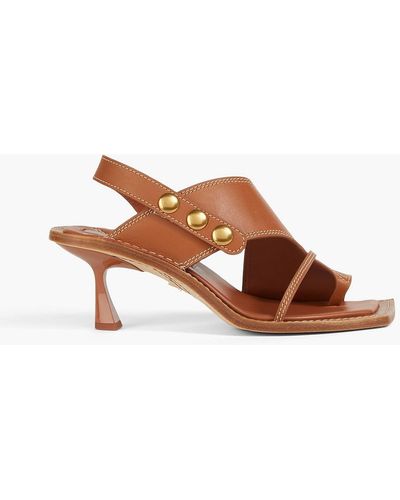 Zimmermann Studded Leather Slingback Sandals - Brown