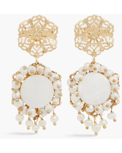 Rosantica Gold-tone Pearl Earrings - White