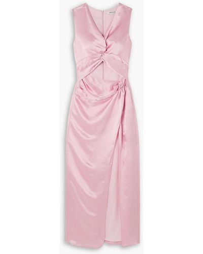 Anna Quan Violeta Cutout Satin Maxi Dress - Pink